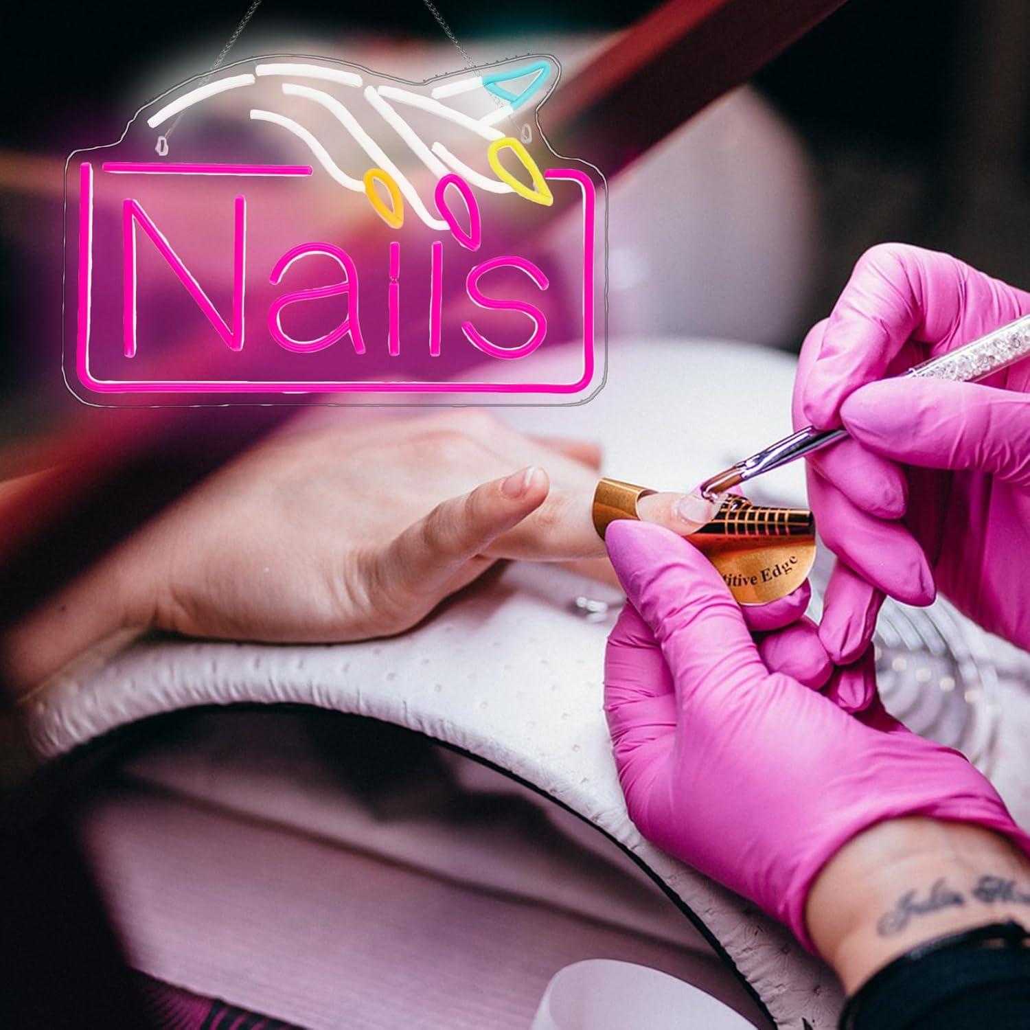 لافتة نيون للأظافر مع إضاءة LE - مراجعة Nail Art وسعره